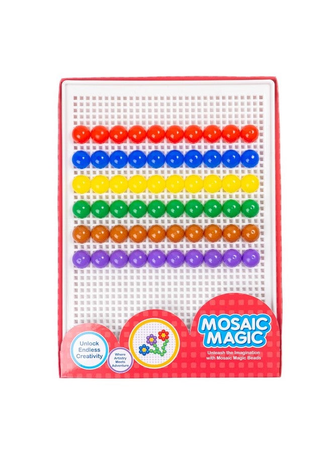 Avis Mosaic Magic Educational & Creative Kit for Kids to Make & Learn Alphabets, Numbers, Objects, Designs with Colorful Mosaic Beads - Image 1