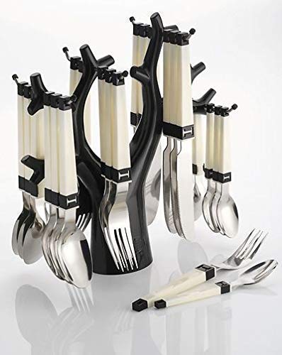 Denique Stainless Steel Fork Table Spoon Tree Cutlery Set, 24-Pieces Spoons Sets with Spoon Stand Holder for Dining Table (Black Tree) - Image 4