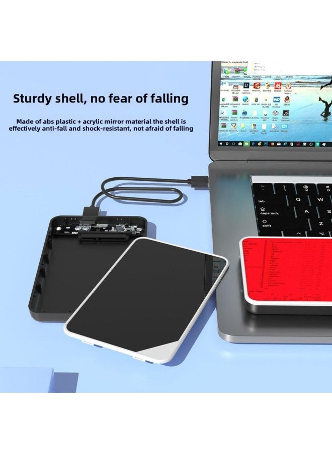 Generic Non-removable USB3.0 Mobile Hard Disk Box 2.5-inch Laptop SSD Solid State Hard Disk Box-Color:Black Mirror USB3.1 Hard Disk Box  - Image 5