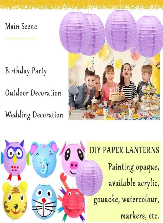 The Decor Affair مجموعة من 6 فوانيس ورقية معلقة - مصابيح ورقية دائرية قابلة للطي لتزيين الحفلات، وخلفيات حفلات الزفاف، ومناسبات عيد الميلاد، وتزيين المنزل (أرجواني، 8 بوصة) - Image 3