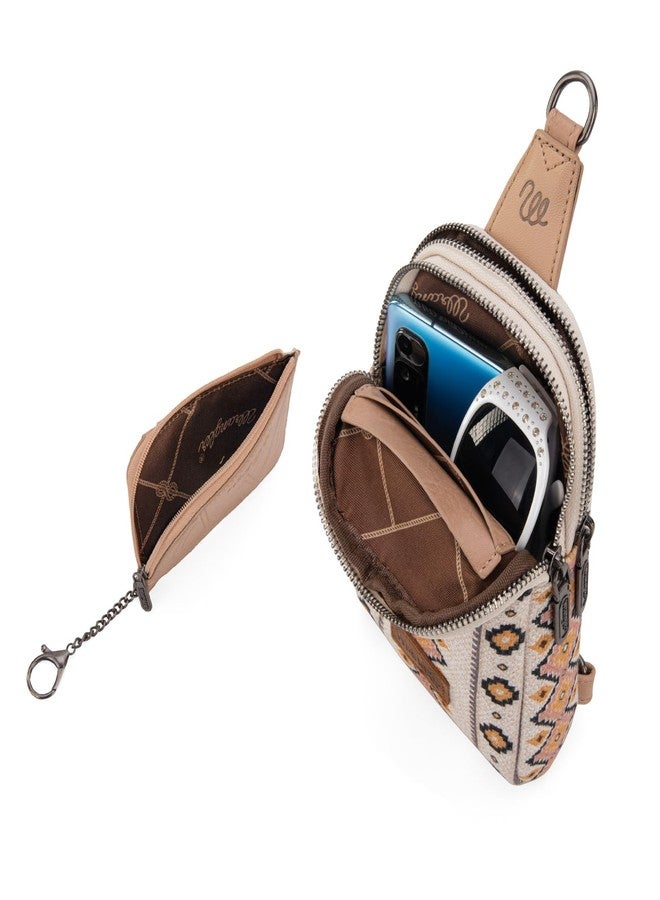 Wrangler Crossbody Bag with Card Wallet Aztec Sling Bag Purse Set WG2205-210WTN - Image 3