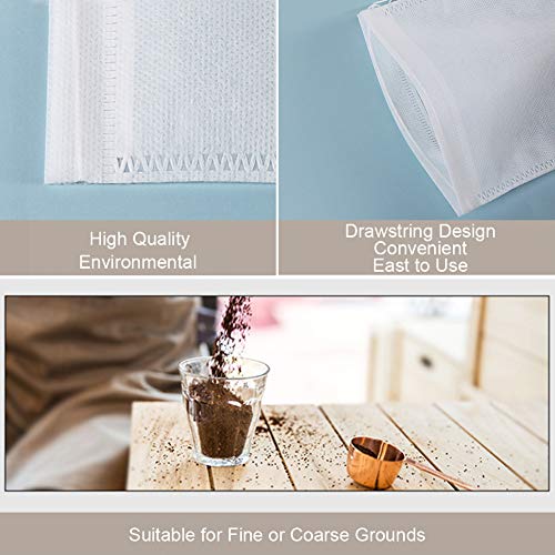 YQL Cold Brew Coffee Filter,50PCS 6X10 Inch No Mess Cold Brew Coffee Bags Disposable Mesh Brewing Bags Tea Filter Bag for Cold Brew Coffee or Tea(4x6/8x12inch Available) - Image 2