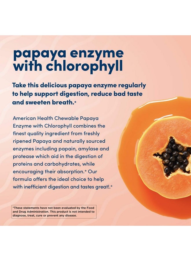 American Health - Papaya Enzyme With Chlorophyll Chewable Tablets 600 Count (200 Total Servings) - Image 1