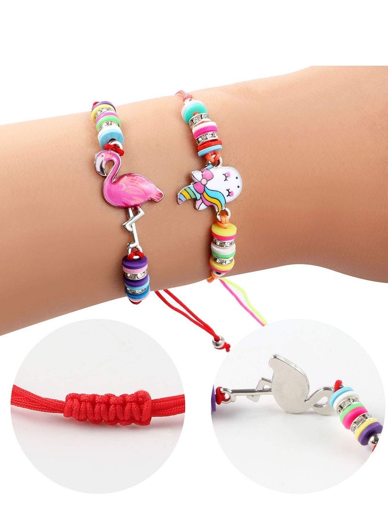 KASTWAVE Kids Girls Bracelets, 12 Pcs Unicorn Friendship Bracelets Animal Woven Adjustable Handmade Braided Bracelets for Kids Birthday Party Favors - Image 2