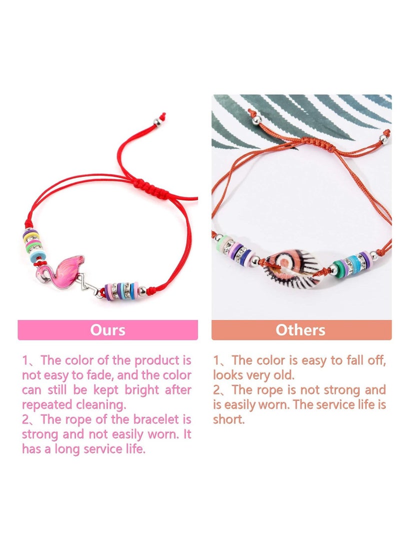 KASTWAVE Kids Girls Bracelets, 12 Pcs Unicorn Friendship Bracelets Animal Woven Adjustable Handmade Braided Bracelets for Kids Birthday Party Favors - Image 3