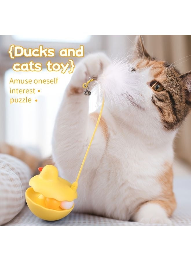MOWKIT Wobble Cat Toy - Interactive, Detachable & Washable with Feather and Bell for Teasing, Self-Play, and Dental Health - Perfect for All Cat Breeds, No Batteries Needed, Friendly Companion | Whimsical Design | Durable Construction, Cat Toy - Image 4