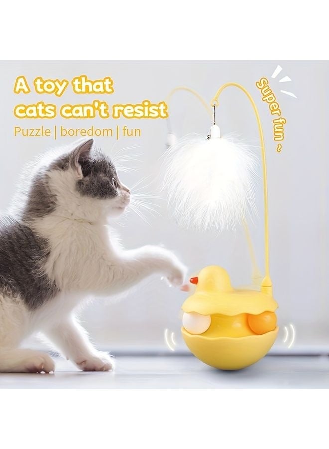 MOWKIT Wobble Cat Toy - Interactive, Detachable & Washable with Feather and Bell for Teasing, Self-Play, and Dental Health - Perfect for All Cat Breeds, No Batteries Needed, Friendly Companion | Whimsical Design | Durable Construction, Cat Toy - Image 3