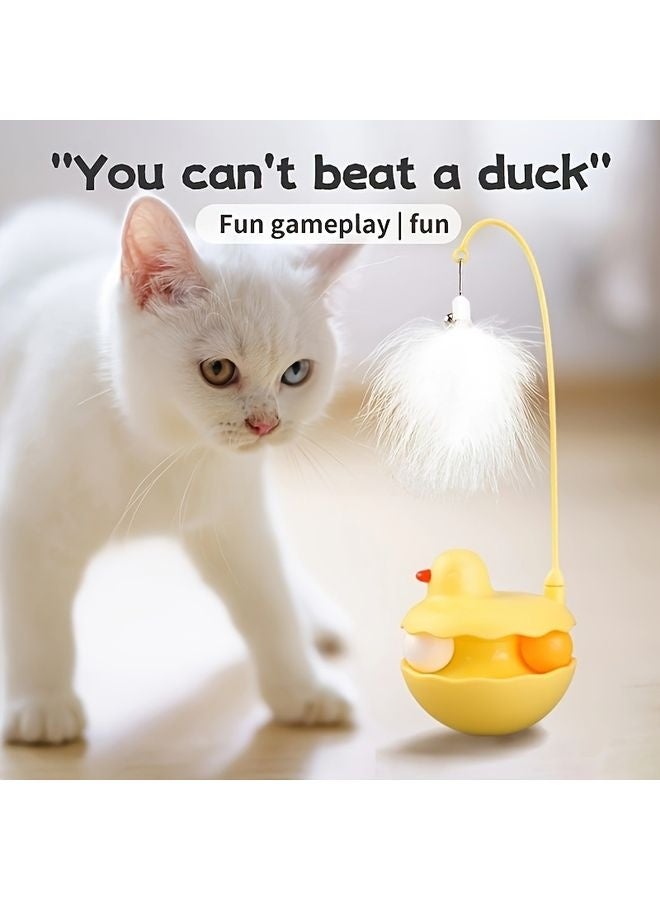 MOWKIT Wobble Cat Toy - Interactive, Detachable & Washable with Feather and Bell for Teasing, Self-Play, and Dental Health - Perfect for All Cat Breeds, No Batteries Needed, Friendly Companion | Whimsical Design | Durable Construction, Cat Toy - Image 1