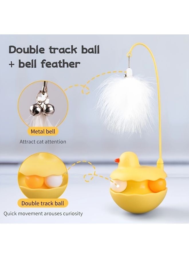 MOWKIT Wobble Cat Toy - Interactive, Detachable & Washable with Feather and Bell for Teasing, Self-Play, and Dental Health - Perfect for All Cat Breeds, No Batteries Needed, Friendly Companion | Whimsical Design | Durable Construction, Cat Toy - Image 5