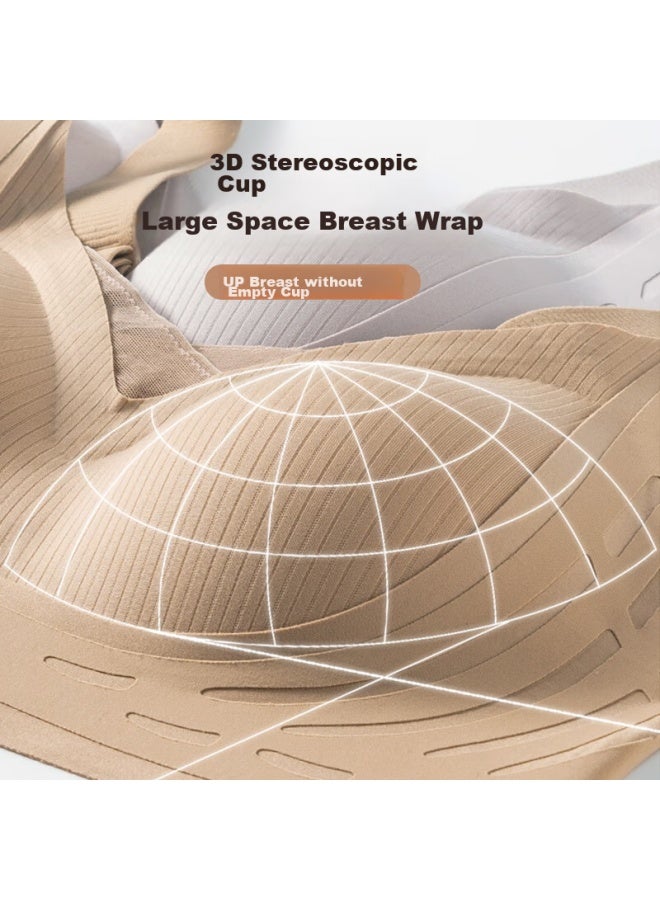 MIIOW Miiow Soft Support Bra For Women, Lift And Push-up, Anti-sagging, Seamless, Wireless, Sexy, Small Breast, Push-up Brassiere, Coffee Color, Size M - Image 5