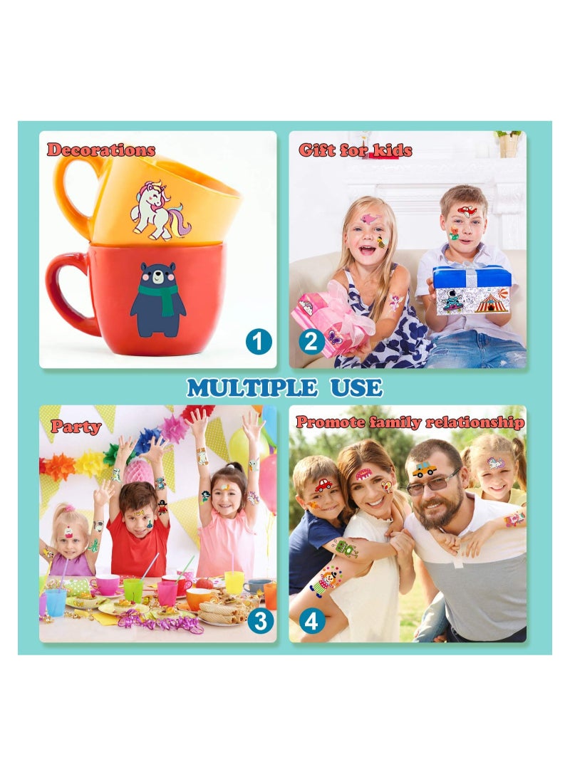 SYOSI 30 Sheets Luminous Temporary Tattoos Mixed Styles Tattoos Stickers with Unicorn Mermaid Dinosaur Outer Space Fake Tattoo Sticker Birthday Decorations Party Favors Supplies for Kids - Image 2