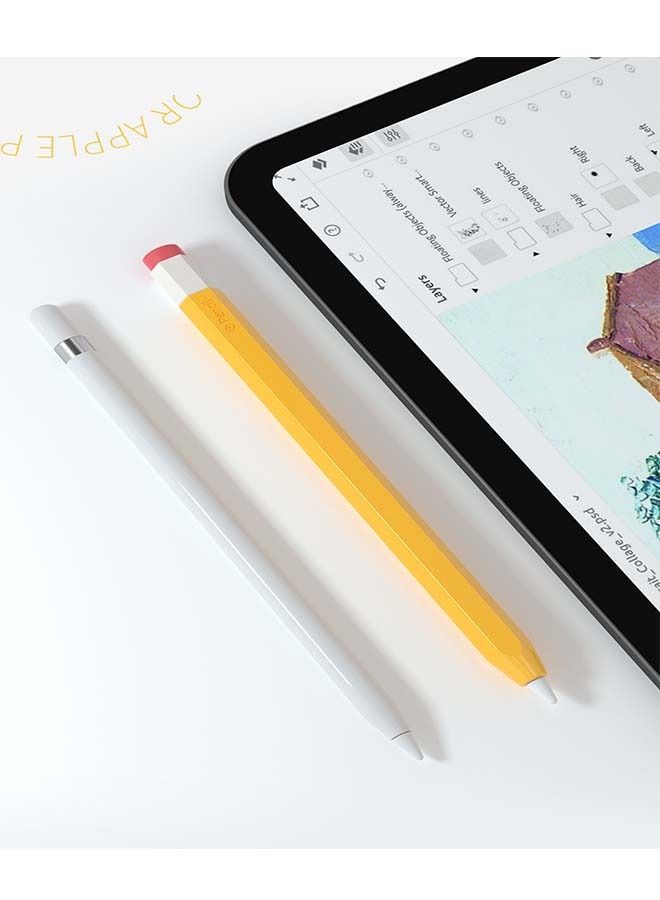 Pencil Case Silicone Sleeve For Apple Pencil 2st Generation Yellow - Image 2
