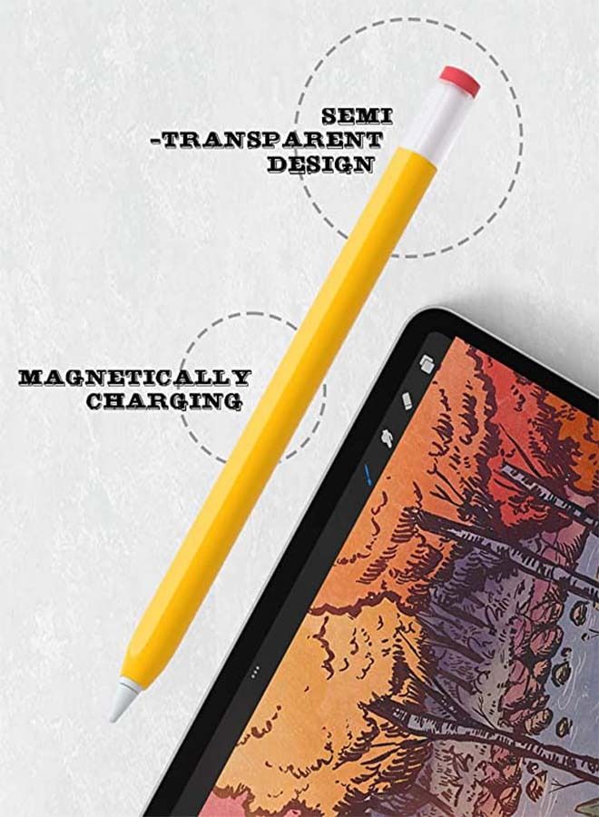 Pencil Case Silicone Sleeve For Apple Pencil 2st Generation Yellow - Image 4