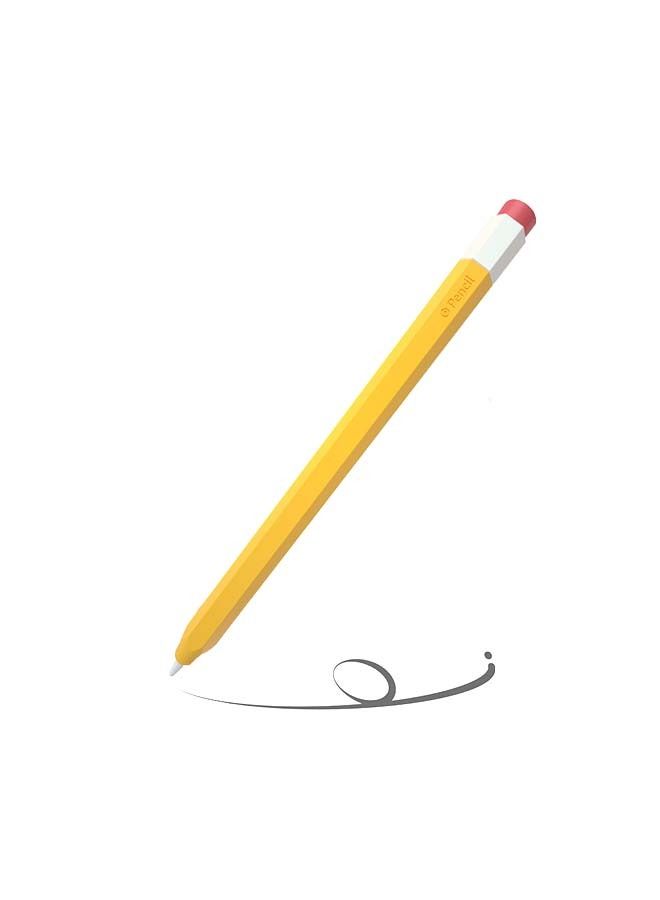 Pencil Case Silicone Sleeve For Apple Pencil 2st Generation Yellow - Image 1