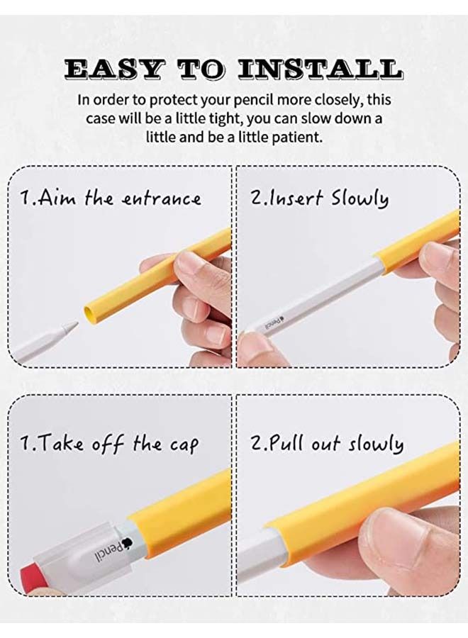 Pencil Case Silicone Sleeve For Apple Pencil 2st Generation Yellow - Image 5