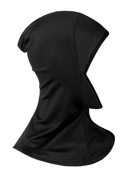 PAROPKAR Modal Hijab Cap Adjustable Stretchy Turban Shawl Undercap Full Neck Coverage Neck Cover Headgear Scarf for Women Girl (Black) - Image 1