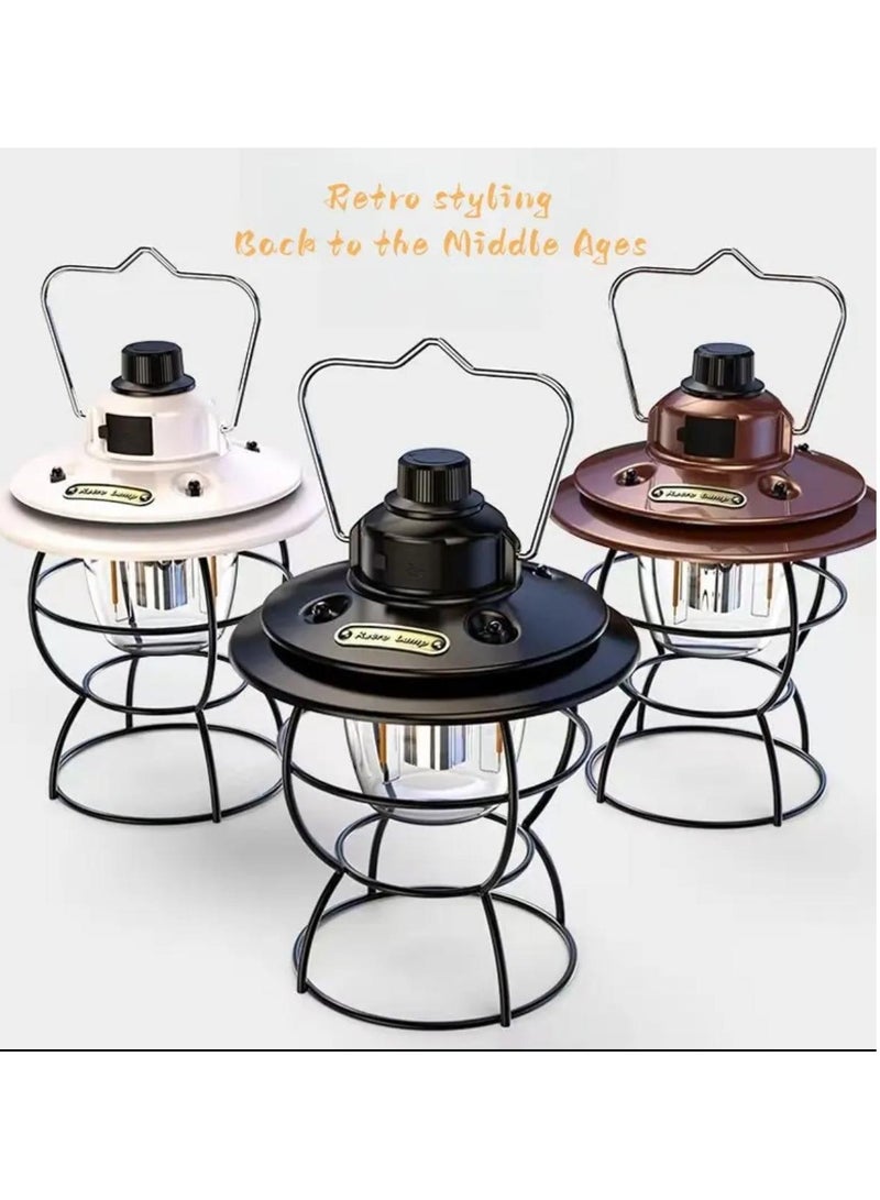 Vintage Rechargeable Camping Lantern: Retro Design, Multi-Mode Illumination, Portable for Indoor and Outdoor Adventures - Image 2