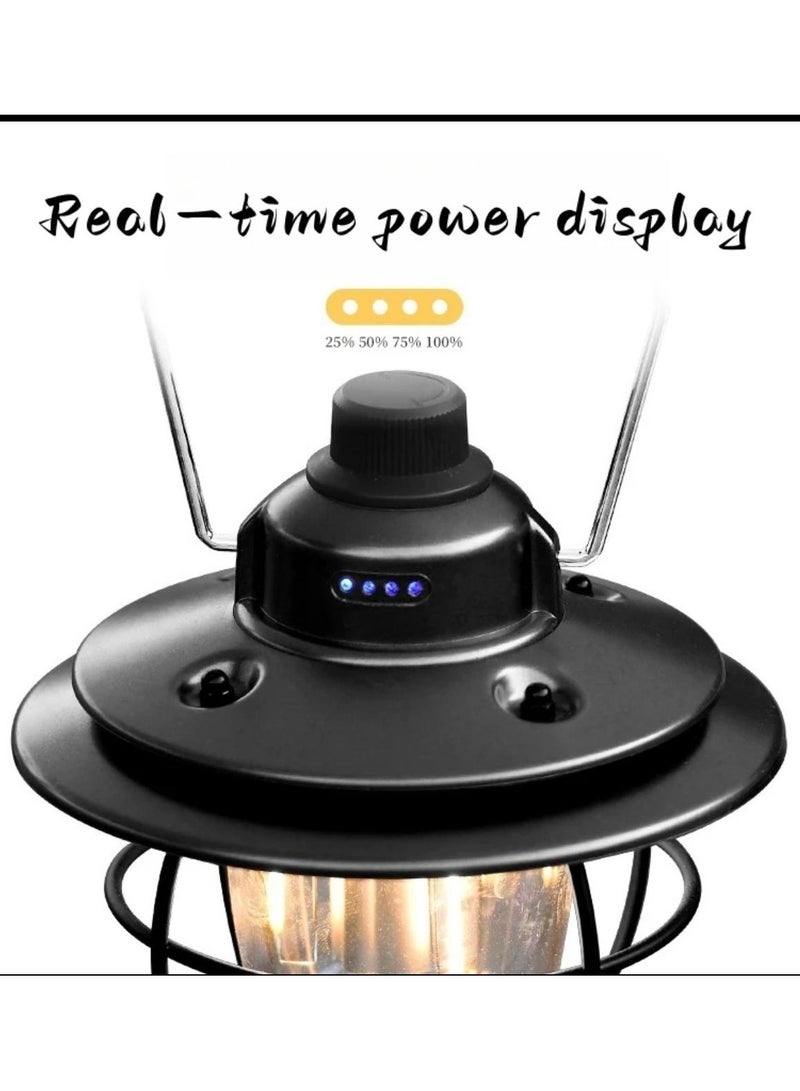Vintage Rechargeable Camping Lantern: Retro Design, Multi-Mode Illumination, Portable for Indoor and Outdoor Adventures - Image 3