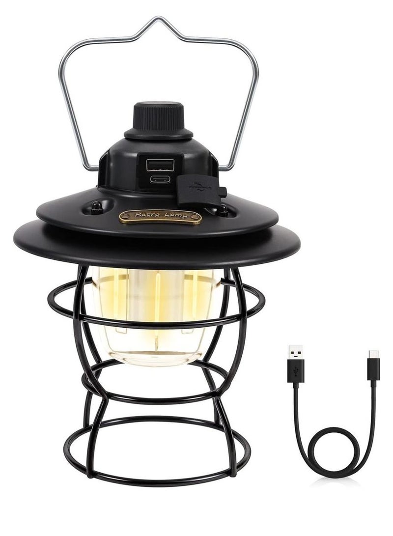 Vintage Rechargeable Camping Lantern: Retro Design, Multi-Mode Illumination, Portable for Indoor and Outdoor Adventures - Image 4