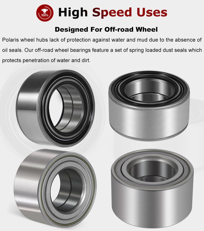 Camoo for Polaris Ranger 900 1000 XP Wheel Bearings 2013-2019 Front and Rear (4) Crew Replace 3514635, 3514699 - Image 5