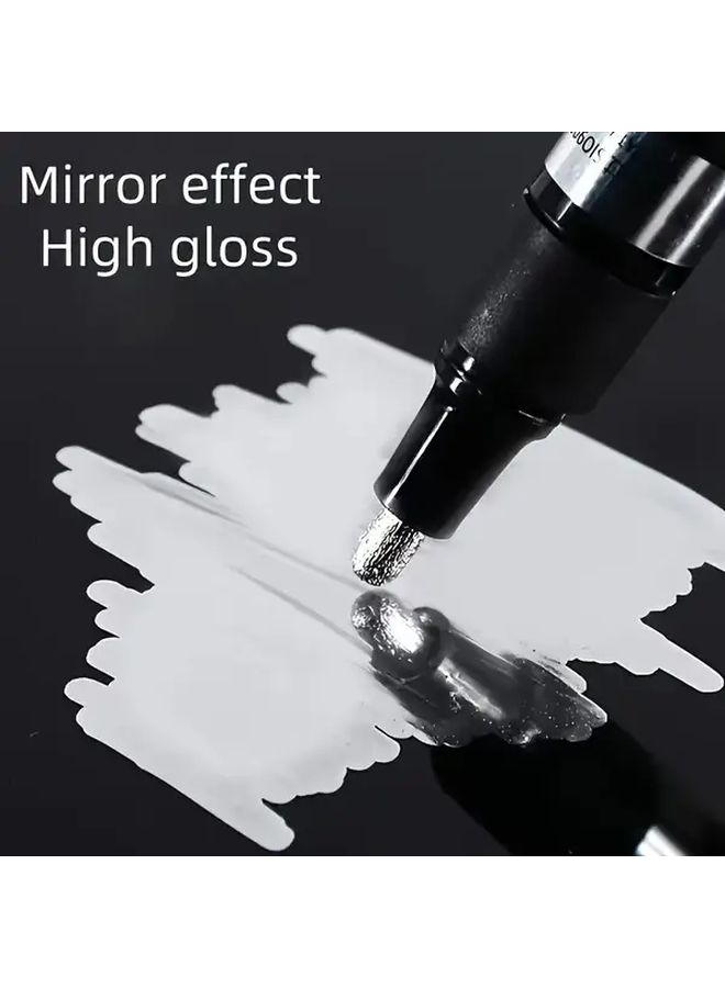 4pcs Mirror Markers For Drawing 2 Silver 2 Golden High Quality Water Based Reflective Art Supplies For Projects Painting And Crafts Ideal Creative Professionals Hobbyists - Image 4