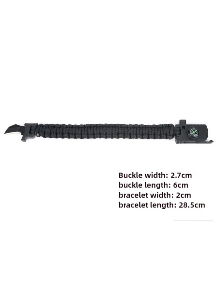 Generic 5 in 1 Outdoor Paracord Bracelet - Whistle Hiking Compass  Camping Fire Starter Kit Tactical Bracelet - Image 5