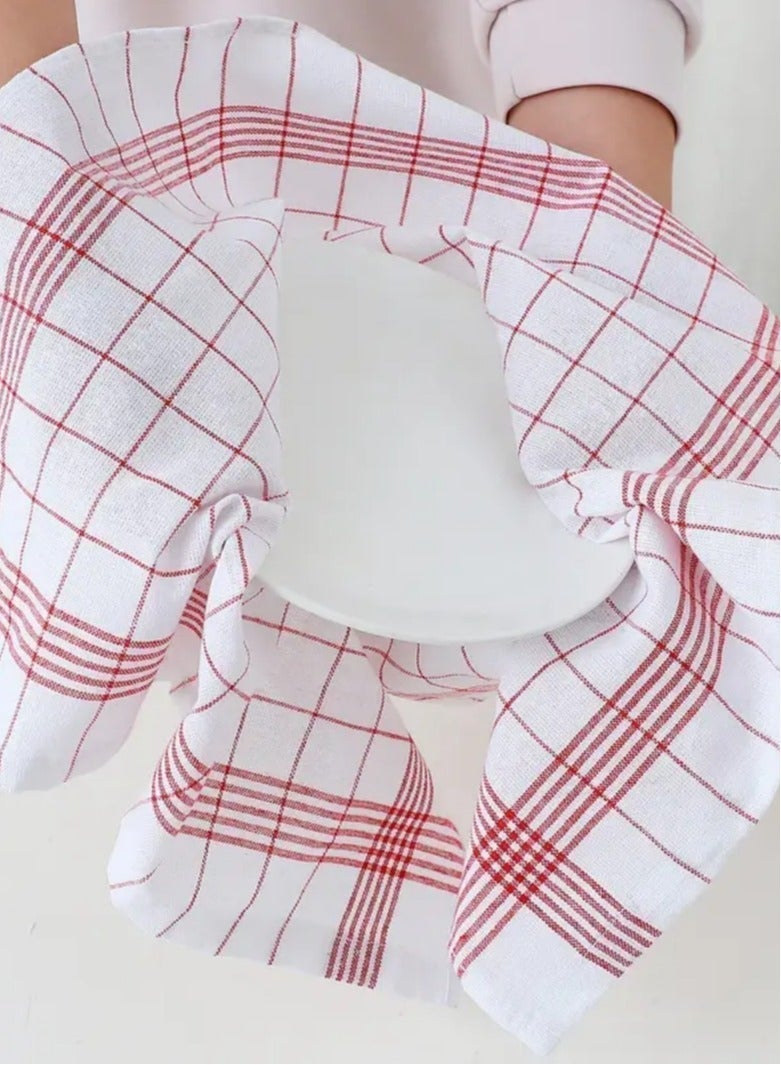 SAHHAHOME 6 Pcs Dish Towels 100% Cotton, Kitchen Tea Towels 3 Colors, Reusable Dish Cloths, Striped and Plaid Kitchen Towels for Kitchen, Bar and Dining,45*62cm - Image 3