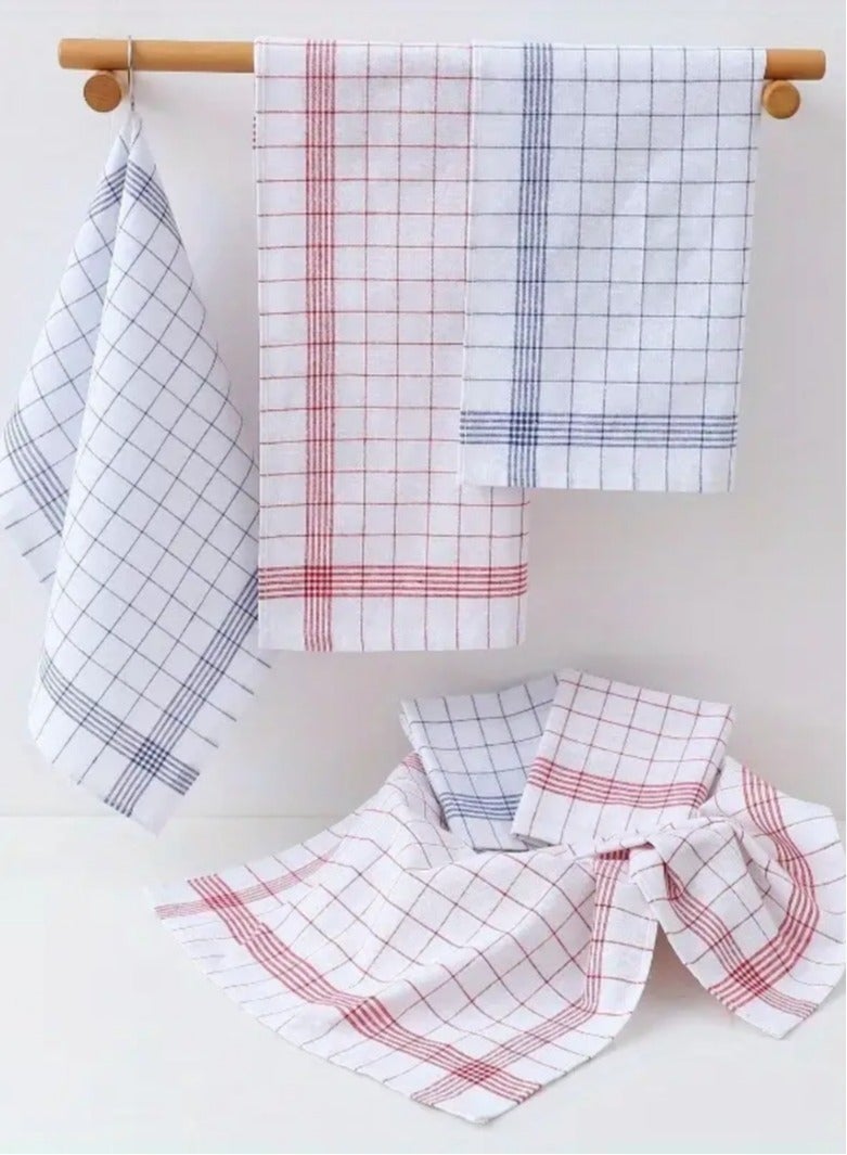 SAHHAHOME 6 Pcs Dish Towels 100% Cotton, Kitchen Tea Towels 3 Colors, Reusable Dish Cloths, Striped and Plaid Kitchen Towels for Kitchen, Bar and Dining,45*62cm - Image 5