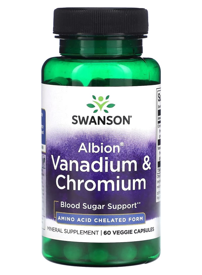 سوانسون كبسولات ألبيون الفاناديوم والكروم النباتية، 60 كبسولة - Image 1