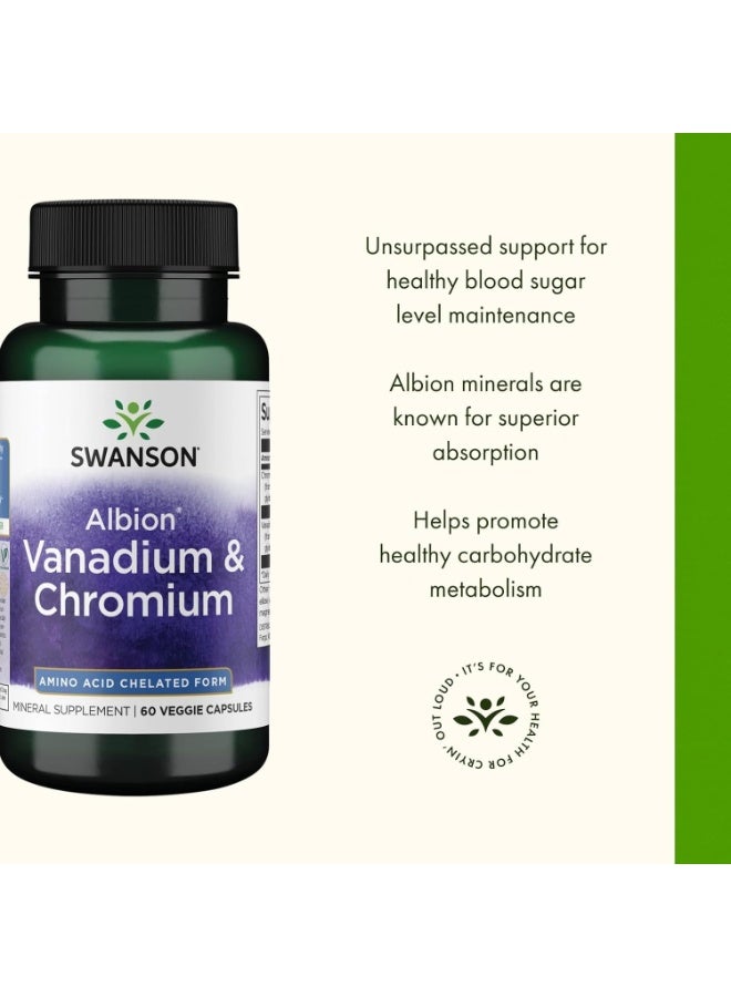 سوانسون كبسولات ألبيون الفاناديوم والكروم النباتية، 60 كبسولة - Image 2