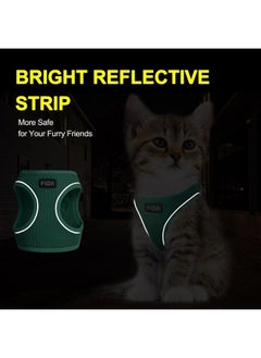 fida Fida Cat Harness and Leash Set for Walking Kitten and Puppy, Escape Proof Kitten Harness with Breathable Lightweight Soft Mesh, Adjustable Reflective Step-in Design. (XXXS, Green)  - Image 2