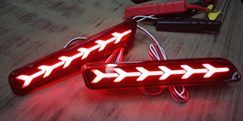 PRIKNIK Car Reflector LED Brake 6 Arrow Design Light for Bumper Rear/Back Drl with Wiring for M-aruti S-uzuki - Image 3
