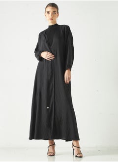 هدية المدينة  HM - عباية مطرزة أحادية اللون  - Image 1