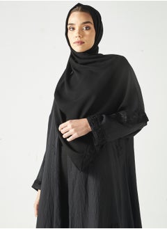 هدية المدينة  HM - عباية مطرزة أحادية اللون  - Image 2