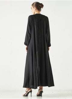 هدية المدينة  HM - عباية مطرزة أحادية اللون  - Image 5