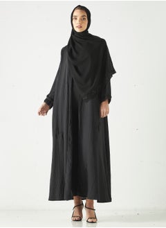 هدية المدينة  HM - عباية مطرزة أحادية اللون  - Image 4