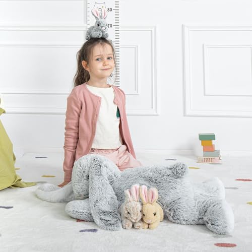 MaoGoLan 4Pcs Easter Bunny Stuffed Animals with 3 Babies Inside, 24” Soft and Cuddly Giant Rabbit Plush, Easter Stuffed Bunny Gift for Kids,Boys,Girls - Image 3