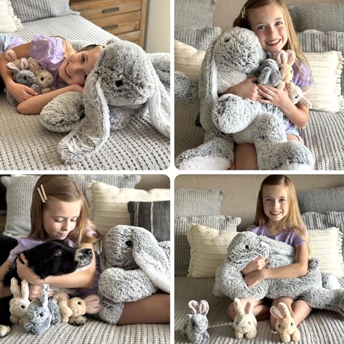 MaoGoLan 4Pcs Easter Bunny Stuffed Animals with 3 Babies Inside, 24” Soft and Cuddly Giant Rabbit Plush, Easter Stuffed Bunny Gift for Kids,Boys,Girls - Image 4