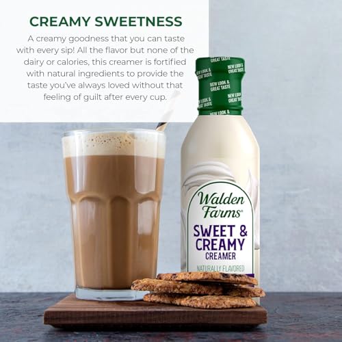 Walden Farms Sweet & Creamy Coffee Creamer – Zero Calorie, Sugar Free, Keto & Fat Free Non-Dairy Creamer for Coffee, Lattes & Iced Drinks – 12 oz Bottle - Image 2
