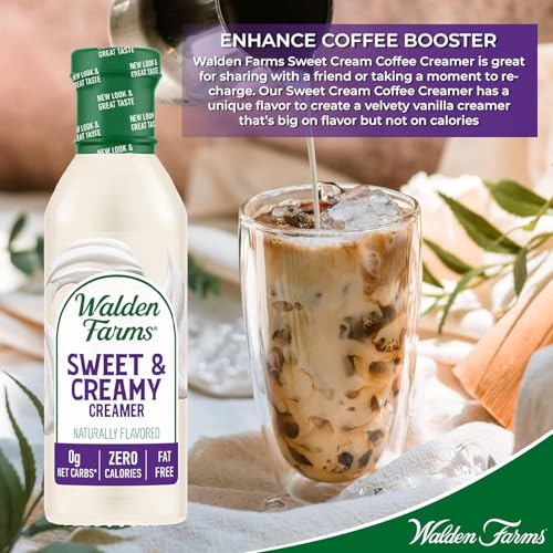Walden Farms Sweet & Creamy Coffee Creamer – Zero Calorie, Sugar Free, Keto & Fat Free Non-Dairy Creamer for Coffee, Lattes & Iced Drinks – 12 oz Bottle - Image 5