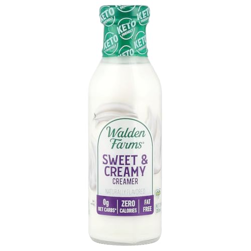 Walden Farms Sweet & Creamy Coffee Creamer – Zero Calorie, Sugar Free, Keto & Fat Free Non-Dairy Creamer for Coffee, Lattes & Iced Drinks – 12 oz Bottle - Image 1