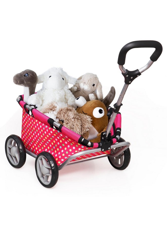 fash n kolor Baby Doll Wagon Toy Wagon For Doll Accessories Toy Wagon For Kids New Year Toys Gift Boys Girls Baby Doll Wagon Toy Storage Wagon Doll Furniture (Polka Dot) - Image 2