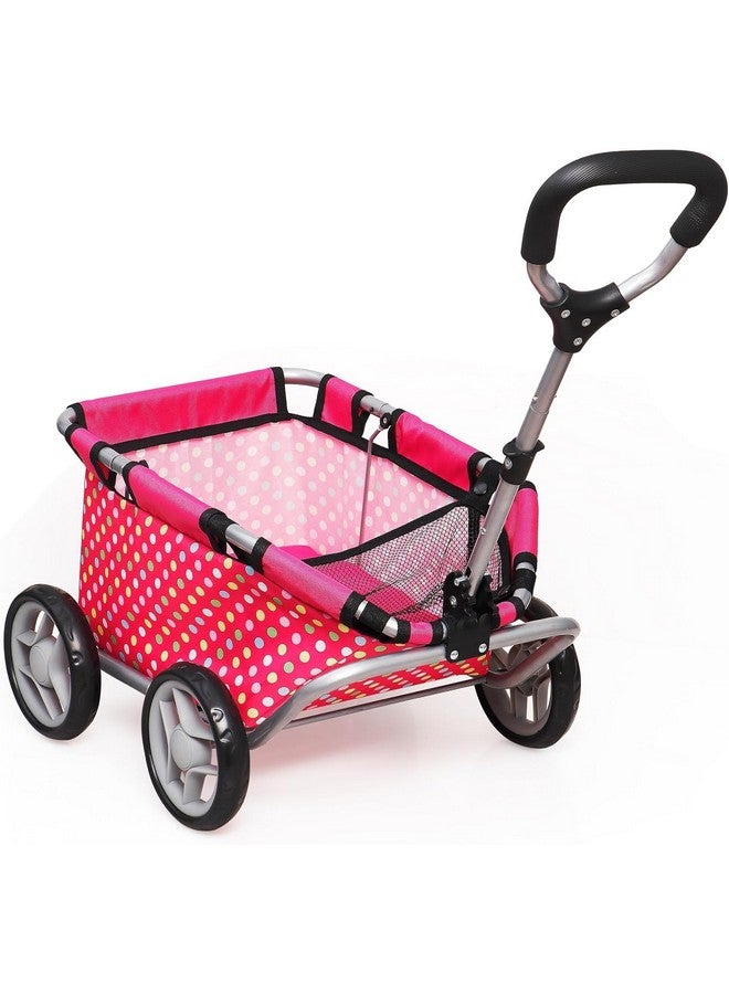 fash n kolor Baby Doll Wagon Toy Wagon For Doll Accessories Toy Wagon For Kids New Year Toys Gift Boys Girls Baby Doll Wagon Toy Storage Wagon Doll Furniture (Polka Dot) - Image 1