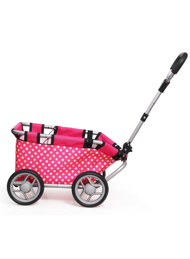fash n kolor Baby Doll Wagon Toy Wagon For Doll Accessories Toy Wagon For Kids New Year Toys Gift Boys Girls Baby Doll Wagon Toy Storage Wagon Doll Furniture (Polka Dot) - Image 3