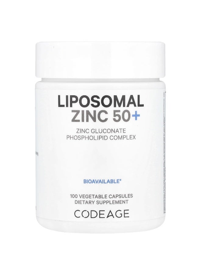Codeage, Liposomal Zinc 50+, 50 mg, 100 Vegetable Capsules - Image 1