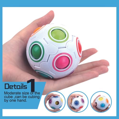 Cubelelo Drift Rainbow Ball Puzzle | Compact, Multicolor Sphere (Fidget Toy) | Portable Brain Teaser for Kids & Adults | Stress Relief & Fun On-The-Go Puzzle - Image 2