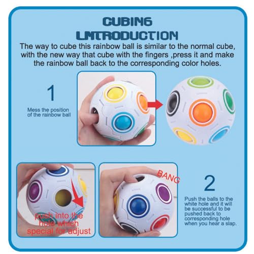 Cubelelo Drift Rainbow Ball Puzzle | Compact, Multicolor Sphere (Fidget Toy) | Portable Brain Teaser for Kids & Adults | Stress Relief & Fun On-The-Go Puzzle - Image 5