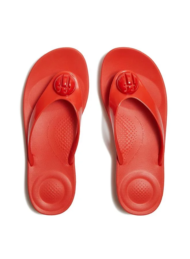 Fitflop  iQUSHION GLOSSY-BUTTON FLIP-FLOPS for Women | Best Price UAE