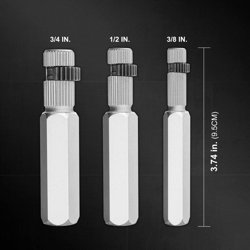 HAUTMEC مجموعة مفاتيح أنابيب داخلية HAUTMEC، 3/8 بوصة، ½ بوصة، ¾ بوصة، مستخرج داخلي سهل على أنابيب النيبيل، هيكل فولاذي PL0031 - Image 2