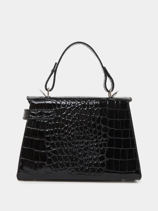 Styli  Styli Textured Flap Handbag with Turn-Lock for Women | Best Price UAE